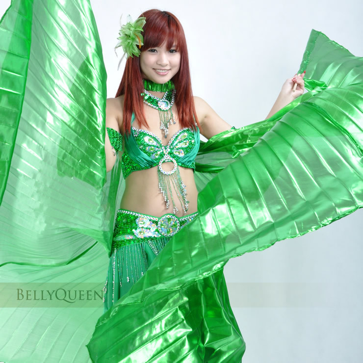 360 Closed Back Dancewear Polyester Belly Dance Props Isis Wing For Ladies More Colors